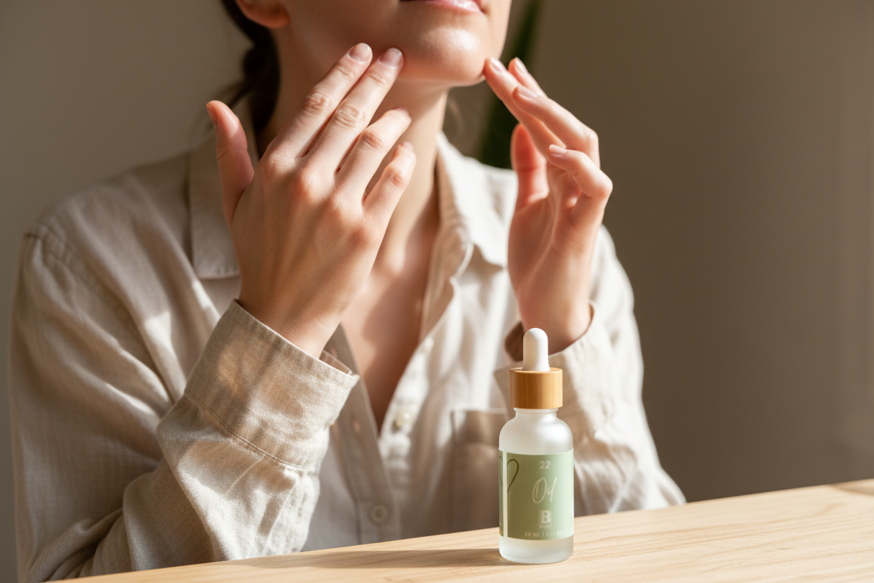 Applying facial oil