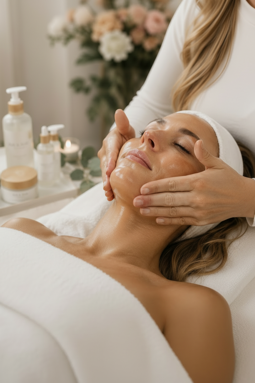 Back Bar facial massage — on-brand