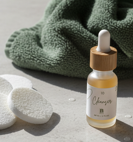 Flat lay sponges and cleanser