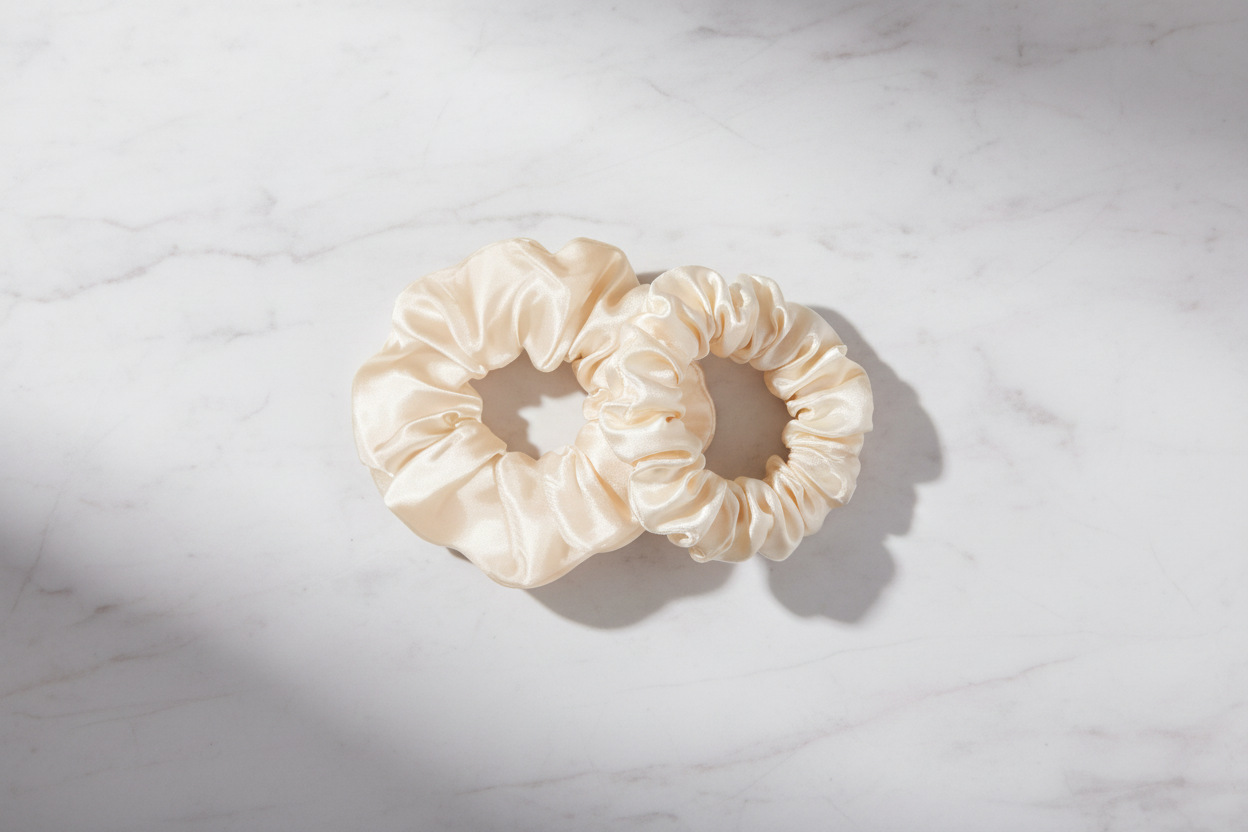 Flat lay two scrunchies