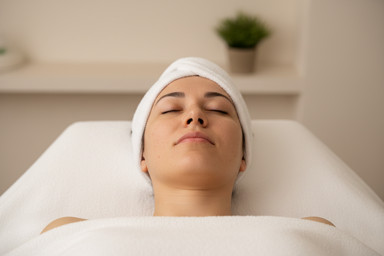 Natural spa client small hand towel no pillow