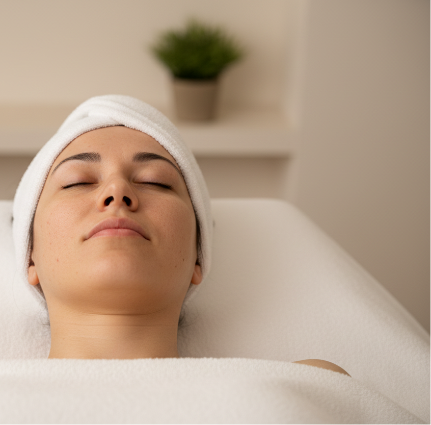 Natural spa client small hand towel no pillow
