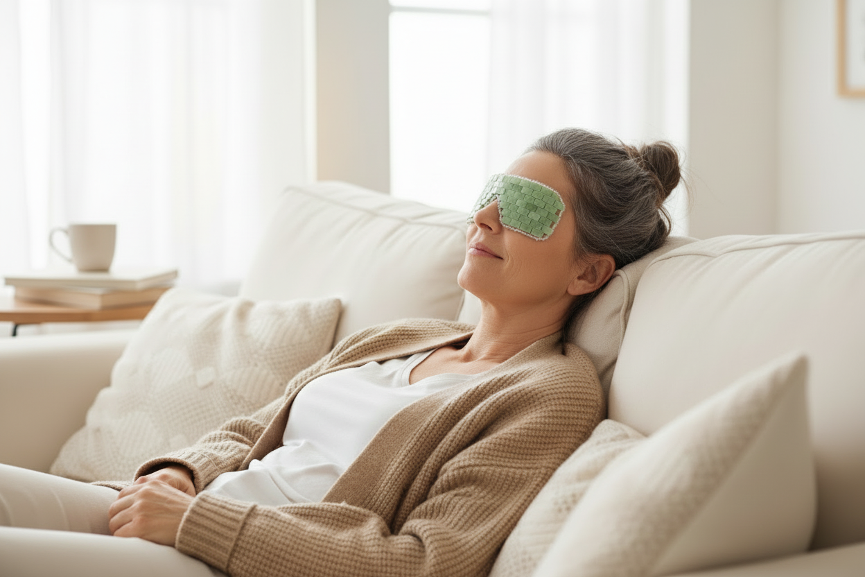 Woman with jade mask no band